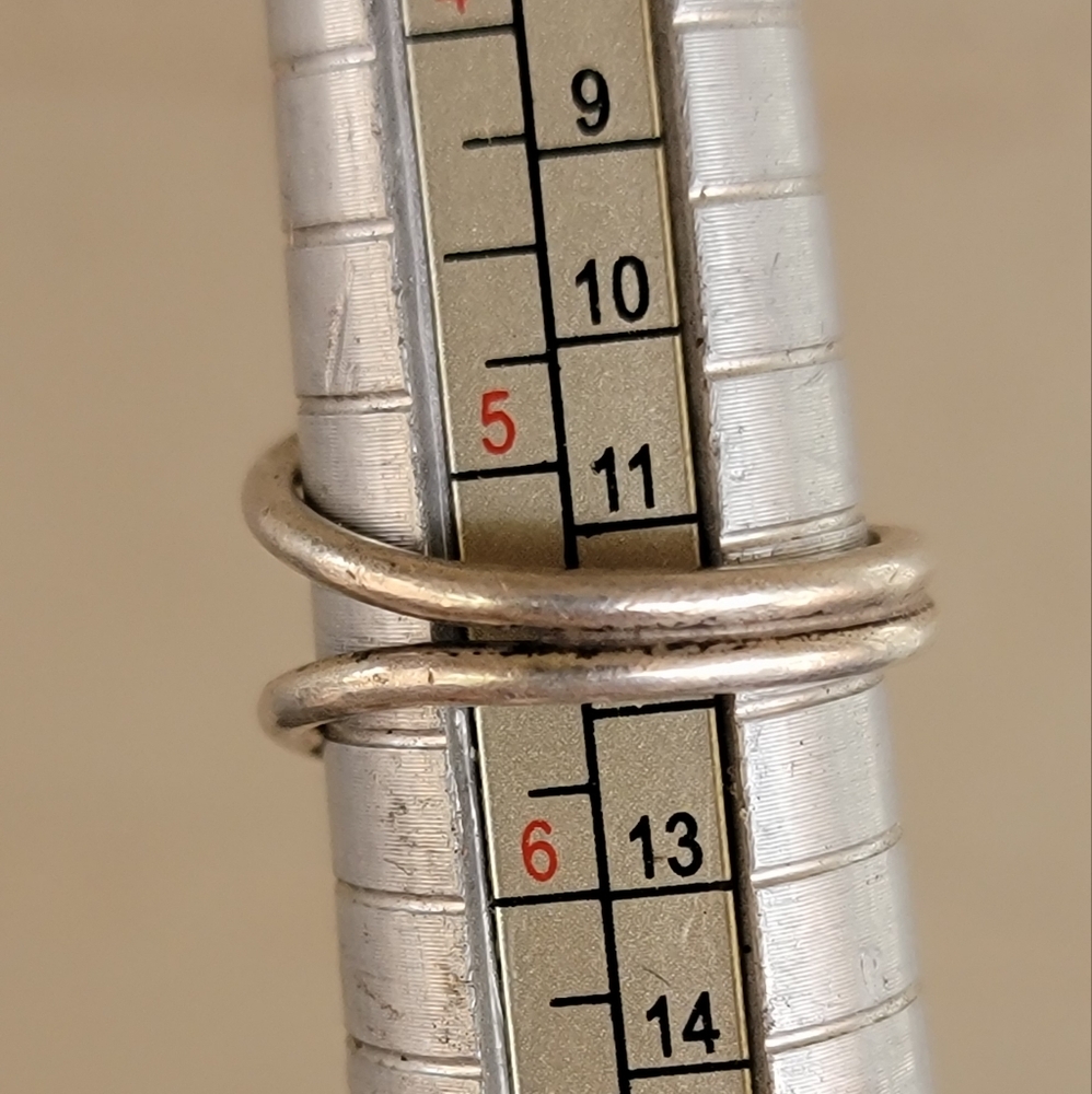 Vintage Southwestern modernist 925 sterling silver MEXICO onyx inlay ring TAXCO - Picture 8 of 17